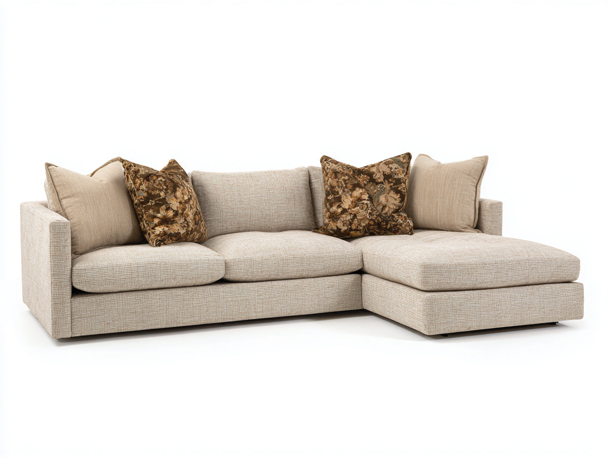 Ecksofa Stoffpolsterung 280x180x82 cm - Beige - Modernes Design mit großzügiger Sitzfläche für Wohnzimmer