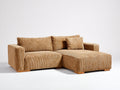 Ecksofa mit Cordbezug 250 x 170 x 85 cm - Braun - Breite Sitzfläche und modernes Design