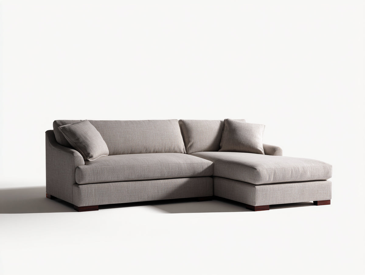 Ecksofa mit Stoffbezug 260 x 180 x 85 cm - Grau - Gepolsterte Sitzfläche und modernes Design