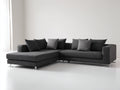 Ecksofa Stoffpolsterung 260x180x80 cm - Dunkelgrau-Chrom - Modernes Design für Wohnzimmer