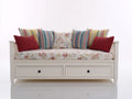 Schlafsofa aus Holz 200 x 100 x 90 cm - Weiß - Landhausstil mit 2 Schubladen