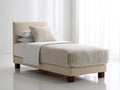 Einzelbett mit Stoffbezug 205x105x105 cm - Beige - gepolstertes Kopfteil - moderner Schlafzimmerstil