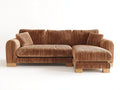 Ecksofa Cordstoff 270 x 170 x 85 cm - Braun - modernes L-förmiges Sofa mit breiter Chaiselongue