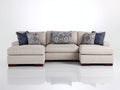 Ecksofa Stoffpolsterung 290x180x85 cm - Beige-Braun - Modernes Design mit großzügiger Sitzfläche für Wohnzimmer